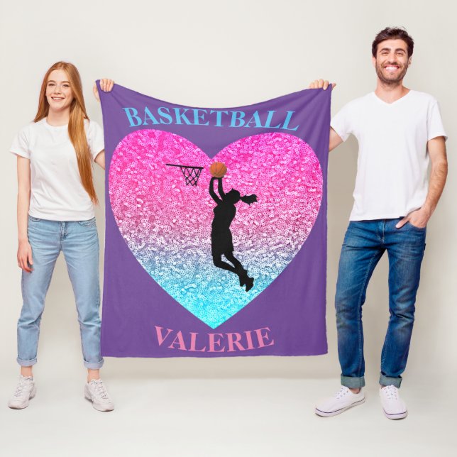 Girls Basketball Fleece Blanket (Beispiel)