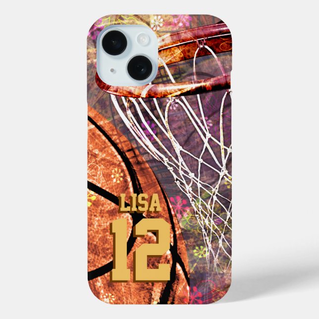 Girls Basketball gürtelrosa lila Case-Mate iPhone Hülle (Rückseite)
