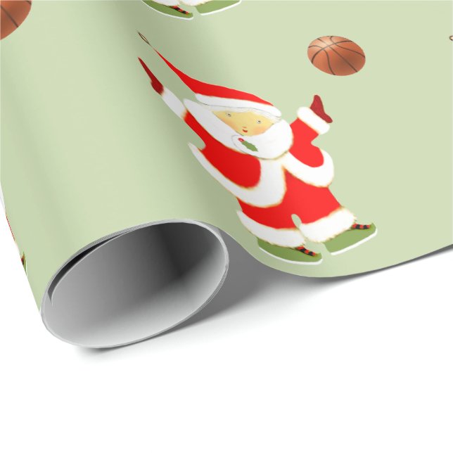 Girls Basketball Holiday Geschenk Geschenkpapier (Rolleneckpunkt)