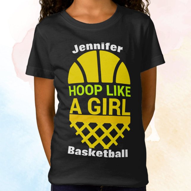 Girls Basketball Hoop wie ein Girl-T - Shirt (Hoop like a girl tee)
