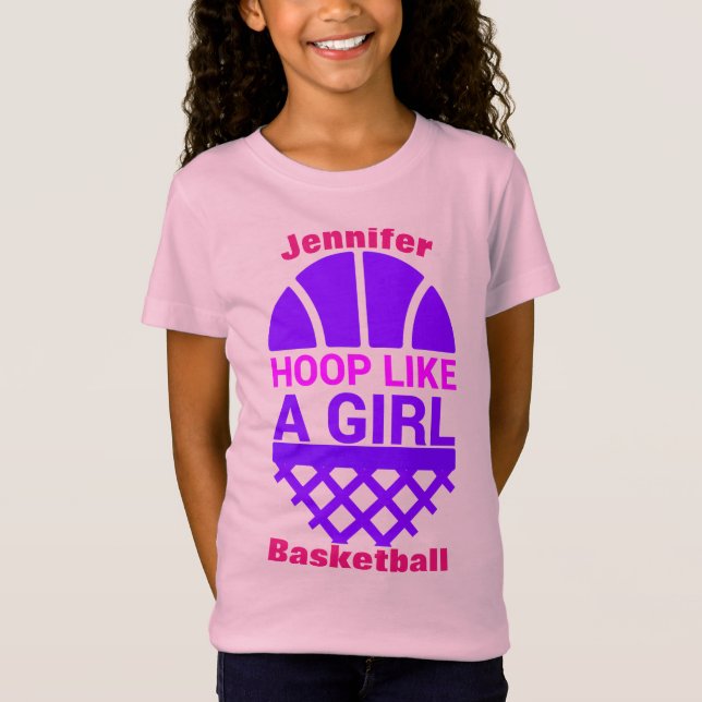 Girls Basketball Hoop wie ein Girl-T - Shirt (Vorderseite)