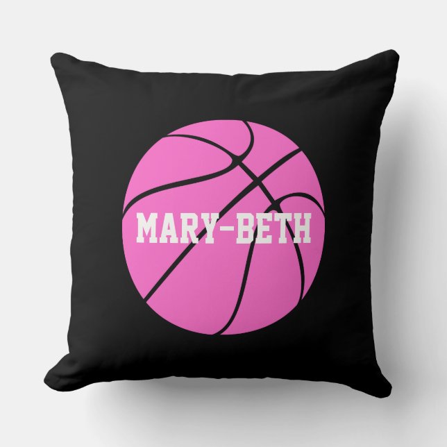 Girls Basketball Individuelle Name Pink Throw Kiss Kissen (Vorderseite)
