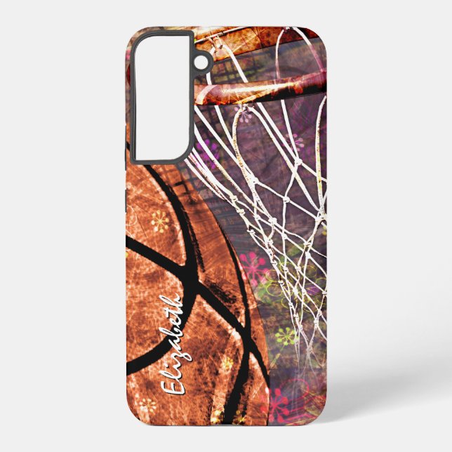 Girls Basketball personalisierte Sportgeschenke Samsung Galaxy Hülle (Rückseite)