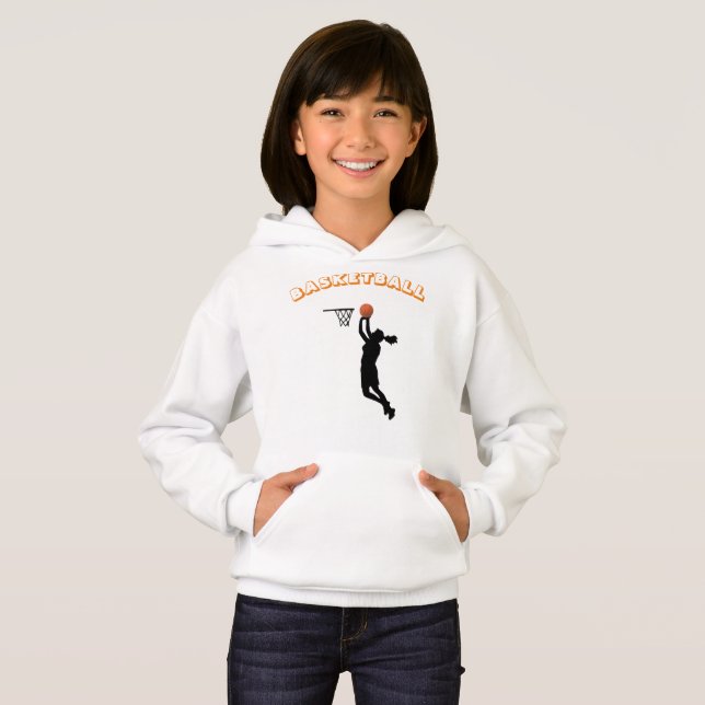 Girl's Basketball Shoot Hoops Hoodie (Vorne ganz)