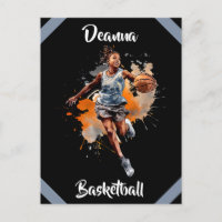 Girls Basketball Wasserfarbe Personalisiert