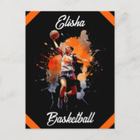 Girls Basketball Wasserfarbe Personalisiert