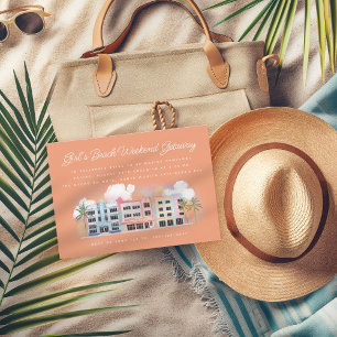 Girl's Beach Weekend Geburtstag Bachelorette Einladung