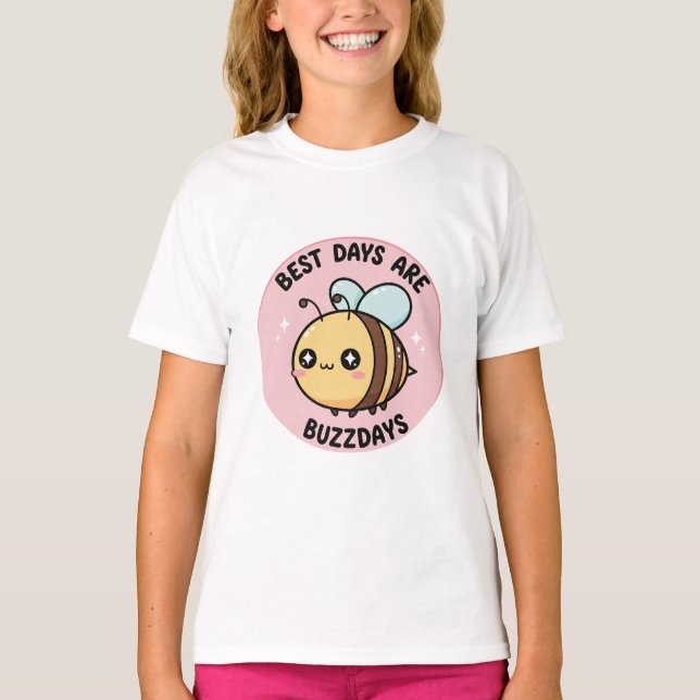 Girls Bee T-Shirt – Cute Kawaii Bumblebee (Vorderseite)