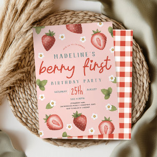 Girls Berry Erste Sommer Kinder Erstgeburt Einladung