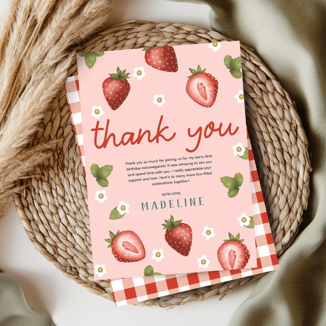 Girls Berry First Kids 1. Geburtstag Dankeskarte (Von Creator hochgeladen)