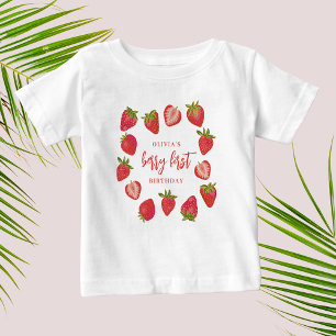 Girl's Berry First Summer Strawberry 1. Geburtstag Baby T-shirt