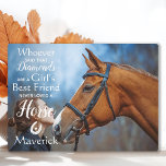Girl's Best Friend Reitpferd Lover Foto Fotoplatte<br><div class="desc">Feiern Sie Ihre beste Freundin und schätzen diese wertvollen Erinnerungen mit einer individuellen Haustier Pferd Keepake Foto-Plakette in einem modernen Design. Diese Foto-Plakette ist das ideale Geschenk für sich, Familie oder Freunde, um die Liebsten zu ehren. Wir hoffen, dass Ihr Foto Reitplakette Ihnen Freude, Frieden und glückliche Erinnerungen bringen wird....</div>