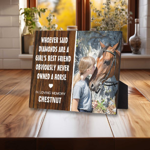 Girls bester Freund   Rustic Horse Foto Memorial Fotoplatte