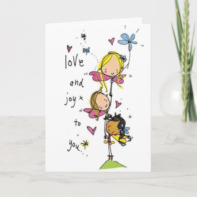 Girls Birthday Card - Feen Karte (Vorderseite)