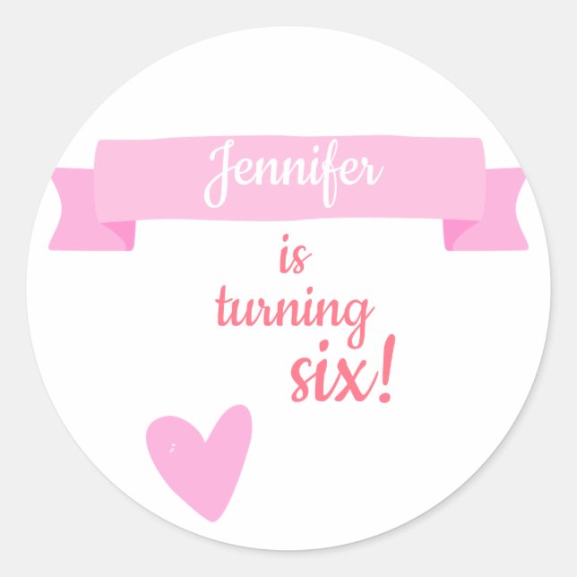 Girl's Birthday Celebration Runder Aufkleber (Vorderseite)