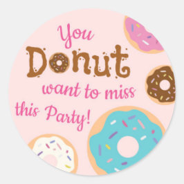 Girl's Birthday Donut Party - Umschlag Aufkleber