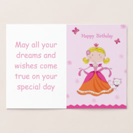 Girls Birthday Foil Card Folienkarte