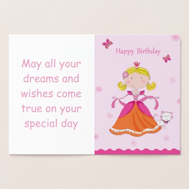 Girls Birthday Foil Card Folienkarte (Innenseite)