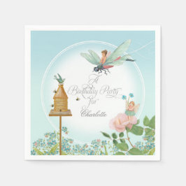 Girls Birthday Party Fairy Garden Blumenthema Serviette