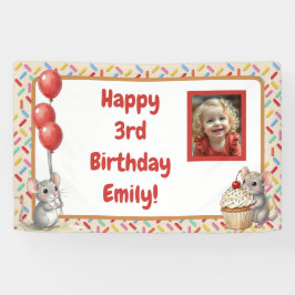 Girl's Birthday Party | Mouse & Cupcake Photo Banner