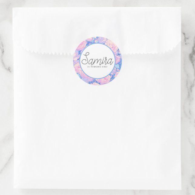 Girl's Birthday Pastel LoFi Floral Sticker (Tasche)