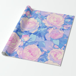Girl's Birthday Pastel Lofi Floral Wrapping Paper Geschenkpapier