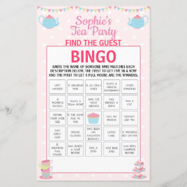 Girls Birthday Tee Party Finden Sie das Gast Bingo