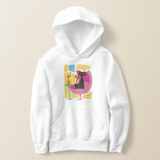 Girl's Black Cat Abstract Hoodie