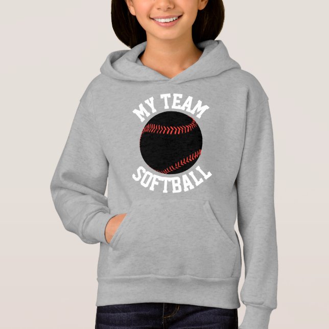Girls Black & White Fastpech Softball Sweatshirt (Vorderseite)