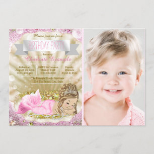 Girls Blonde Mermaid Birthday Party Einladung