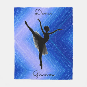Girls Blue Dazzle Ballerina Tanz Fleecedecke