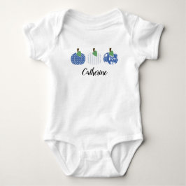 Girls Blue Pumpkin Trio Baby Strampler