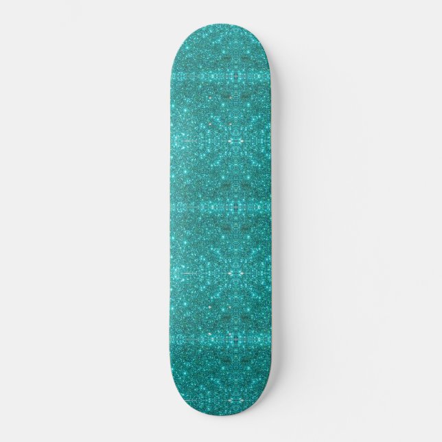 Girls Blue Sparkle Skateboard (Vorderseite)