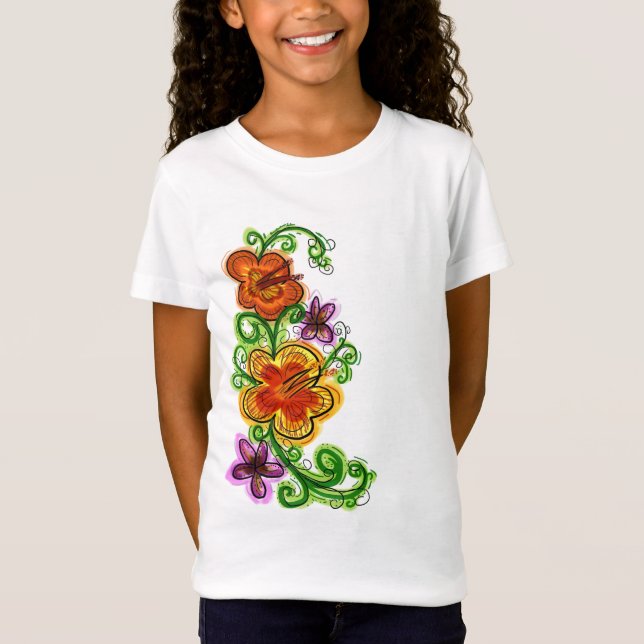 Girls Blume Shirt (Vorderseite)