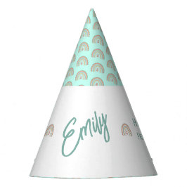Girl's Boho Rainbow Dreams Mint Green Partyhütchen