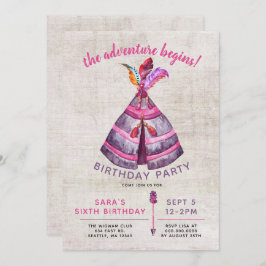 Girls Boho TeePee Einladungen zum Geburtstag