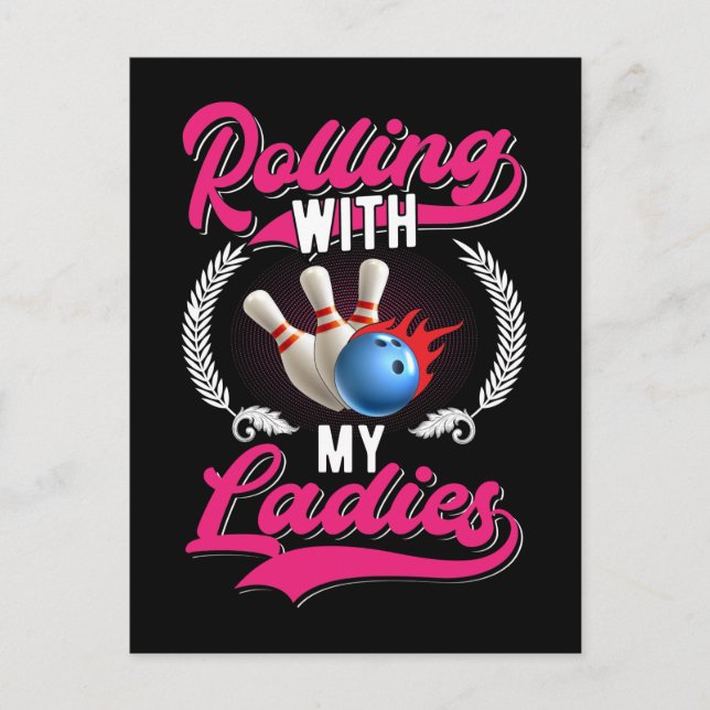 Girls Bowling Team Quote for Bowler Women Postkarte (Vorderseite)