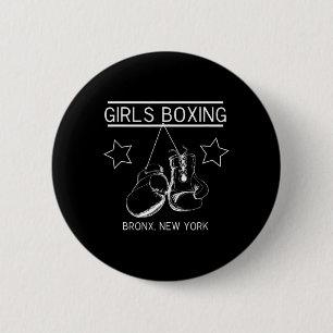 Girls Boxing Bronx New York Rachel Friends Button