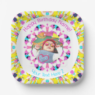 Girls Boys Happy Birthday Star Custom Age Foto Pappteller