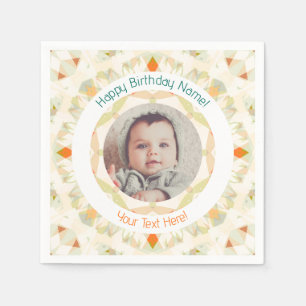 Girls Boys Herbstfall glücklich Geburtstag Custom Serviette