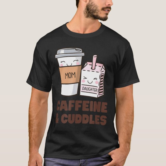 Girls Caffeine &amp; Cuddles Twinning Coffee Juice T-Shirt (Vorderseite)