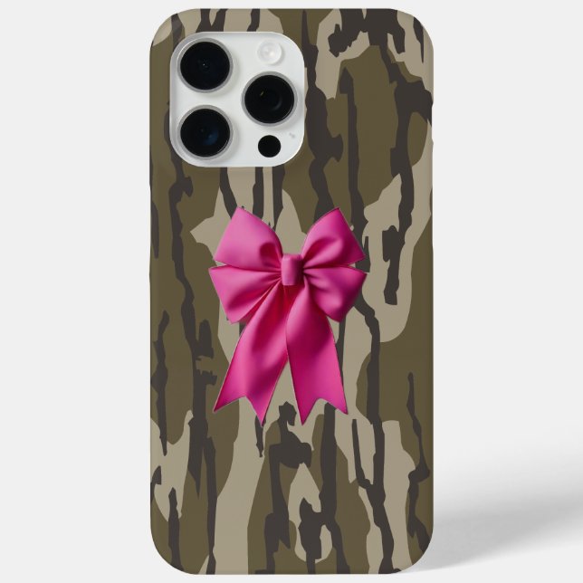 Girls Camouflage Pink Ribbon Bow Bottomland Camouf Case-Mate iPhone Hülle (Rückseite)