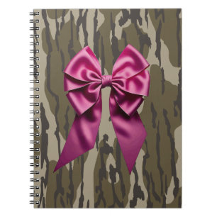 Girls Camouflage Pink Ribbon Bow Bottomland Camouf Notizblock