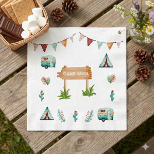 Girls Camping Abenteuer Slumber Geburtstagsparty Serviette