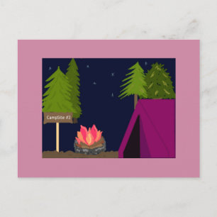 Girls Camping Outing Postkarte