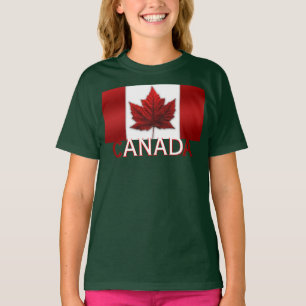 Girl's Canada Flag T - Shirt Kid's Bio Kanada T