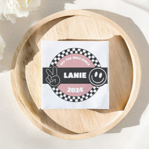 Girls' Checkered Skateboard Groovy Krass Geburtsta Serviette