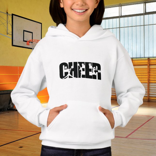 Girls Cheer Word Pom Pom Cheerleader Silhouette Hoodie (Von Creator hochgeladen)