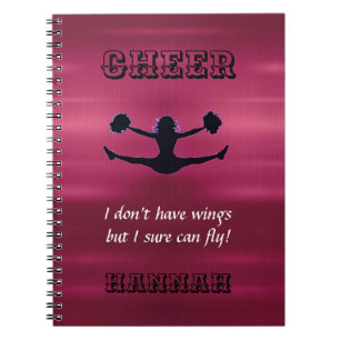 Girls Cheerleader Flyer SpiralNotebook mit Namen Notizblock