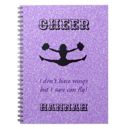 Girls Cheerleader Flyer SpiralNotebook mit Namen Notizblock